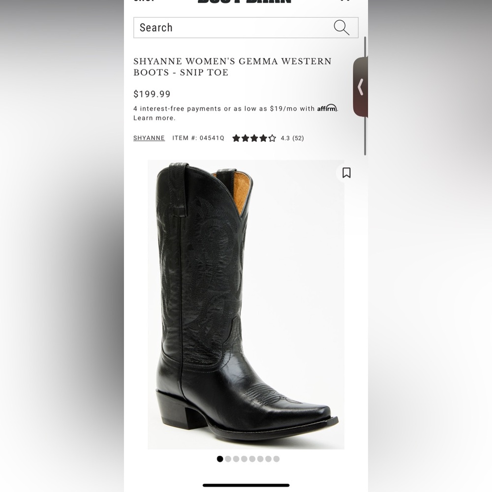 shyanne size 8 cowboy boots. These boots are perfect,  just too small for me.